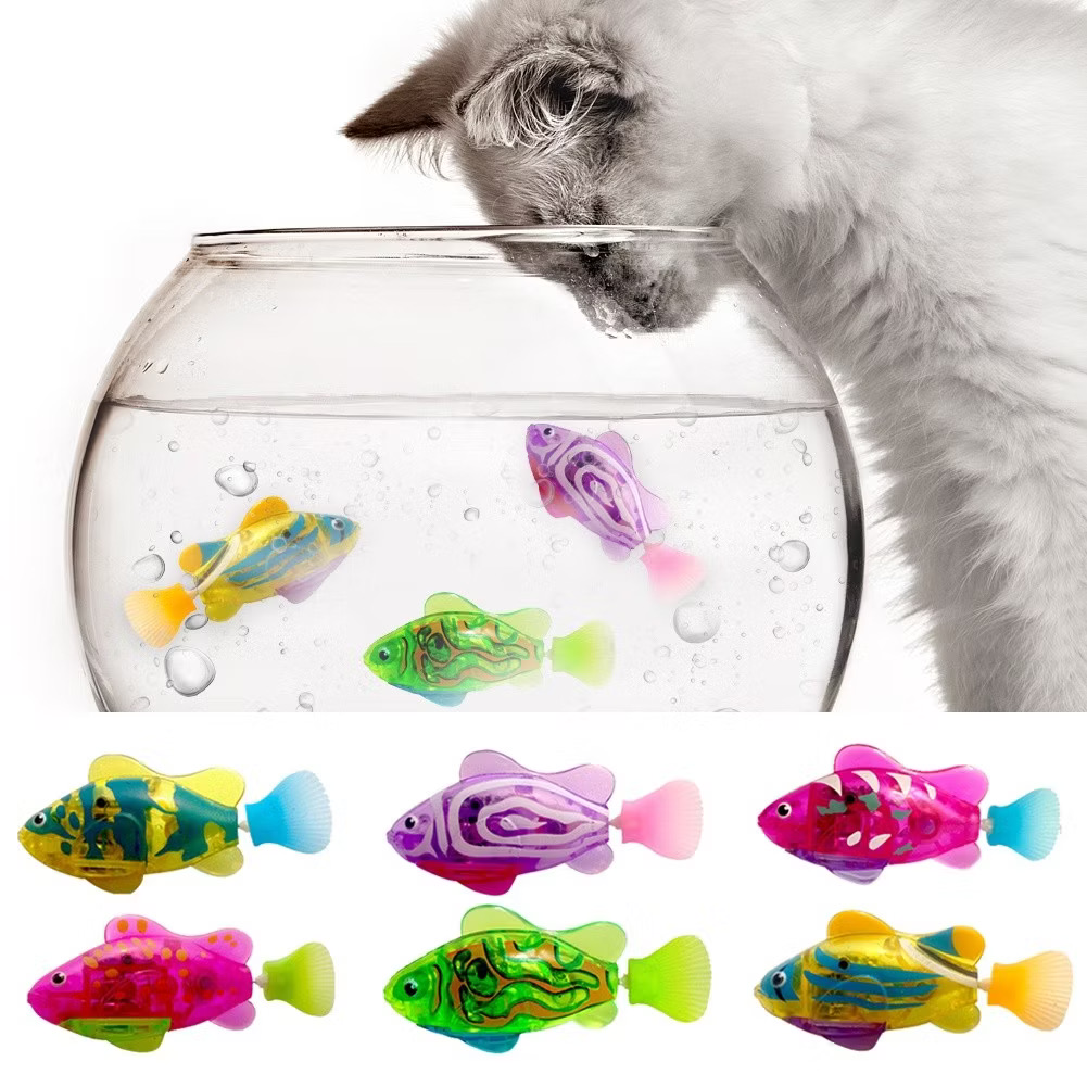 ของเล่นปลากระโดดไฟฟ้าจําลองสําหรับสัตว์เลี้ยงเด็ก ของเล่นอาบน้ําเด็ก ปลาแมวเล่นน้ําเรืองแสงด้วยเซ็นเซอร์อิเล็กทรอนิกส์
