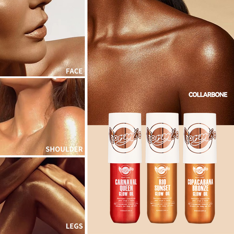 3D Pearlescent Body Gloss Oil - Skin Brightening & Contouring Glow สําหรับงานปาร์ตี้คริสต์มาส, Shimmering Body Cream