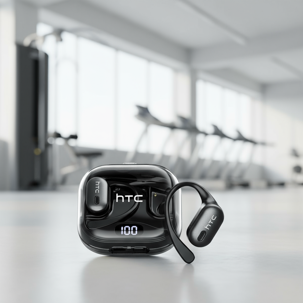 หูฟังบลูทูธ HTC NE08 AI 6.0 พร้อมแปลภาษาแบบเรียลไทม์ใน 135 ภาษา และลําโพง HiFi 10 มม.