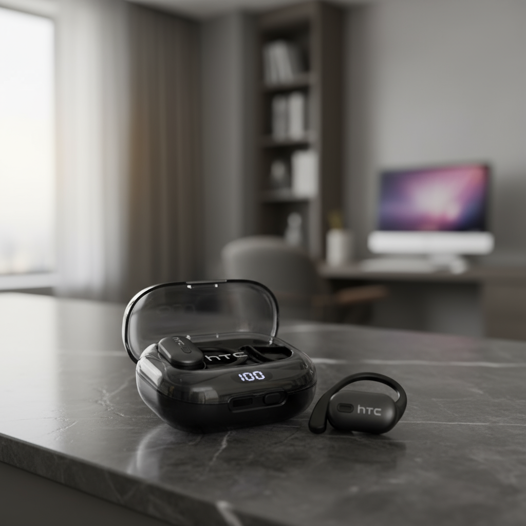 HTC NE08 หูฟังแปลภาษา AI บลูทูธ 6.0 รองรับ 135 ภาษา แปลเรียลไทม์ ลําโพง HiFi 10 มม.