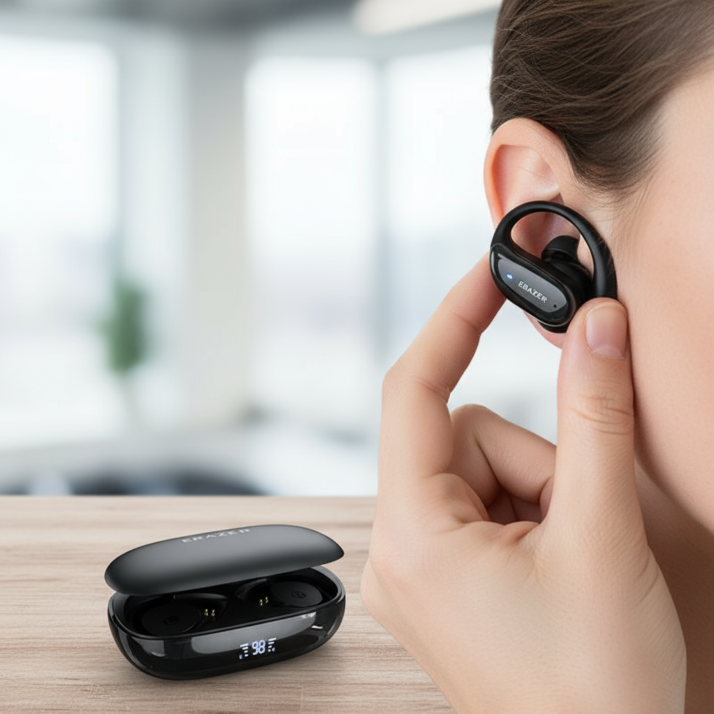 หูฟังเอียร์บัด ERAZER XT80 Pro Bluetooth 5.4 พร้อมตัดเสียงรบกวน ANC กันน้ํา IPX7 หน้าจอ LED และไมค์