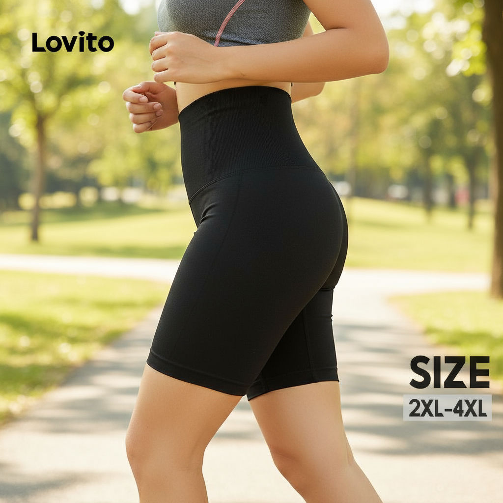 Lovito คอร์เซ็ตพลัสไซส์ สไตล์คลาสสิก LPS06061 สีแอพริคอท/ดํา