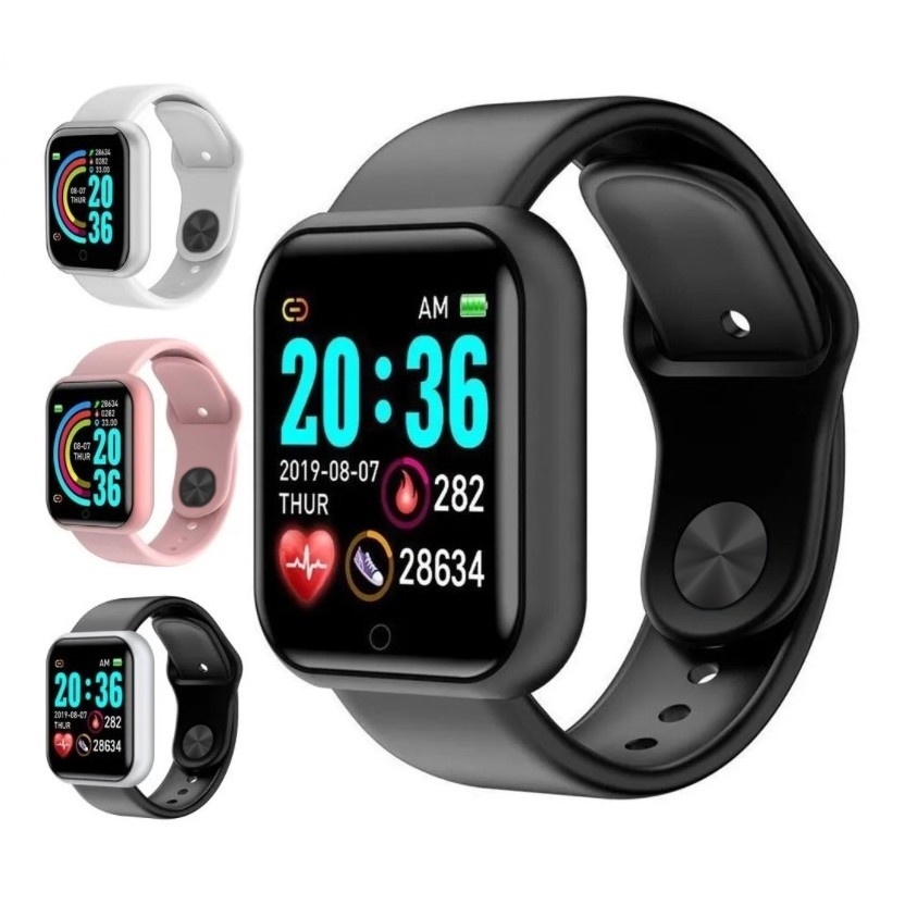 Y68 D20S สมาร์ทนาฬิกาบลูทูธฟิตเนส Tracker นาฬิกาผู้ชายผู้หญิง Smartwatch สร้อยข้อมือดิจิตอลสายรัดข้อ