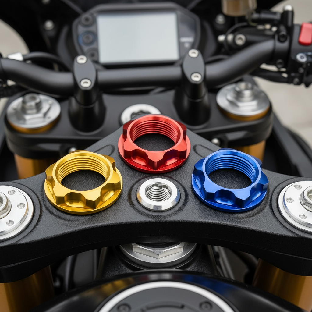 น็อตพวงมาลัย CNC สําหรับเปลี่ยน Yamaha YZ125 YZ250 YZ250F YZ250FX YZ400F YZ426F YZ450F YZ450FX WR250