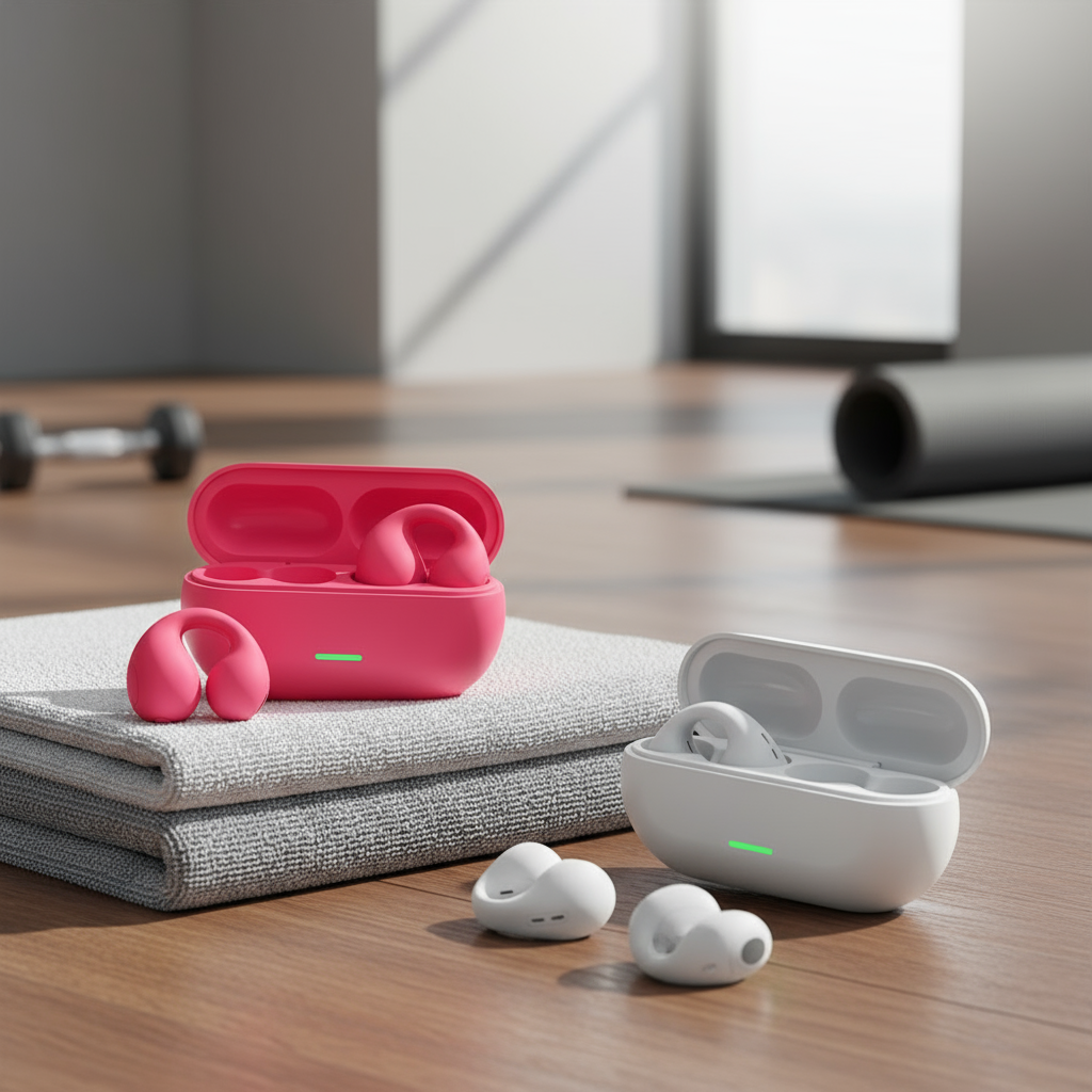 หูฟังบลูทูธไร้สาย LM-7 Bluetooth 5.3 แบบหนีบหูนําเสียง, ตัดเสียงรบกวน, โทรชัด HD, หูฟังสําหรับกีฬาและเล่นเกม