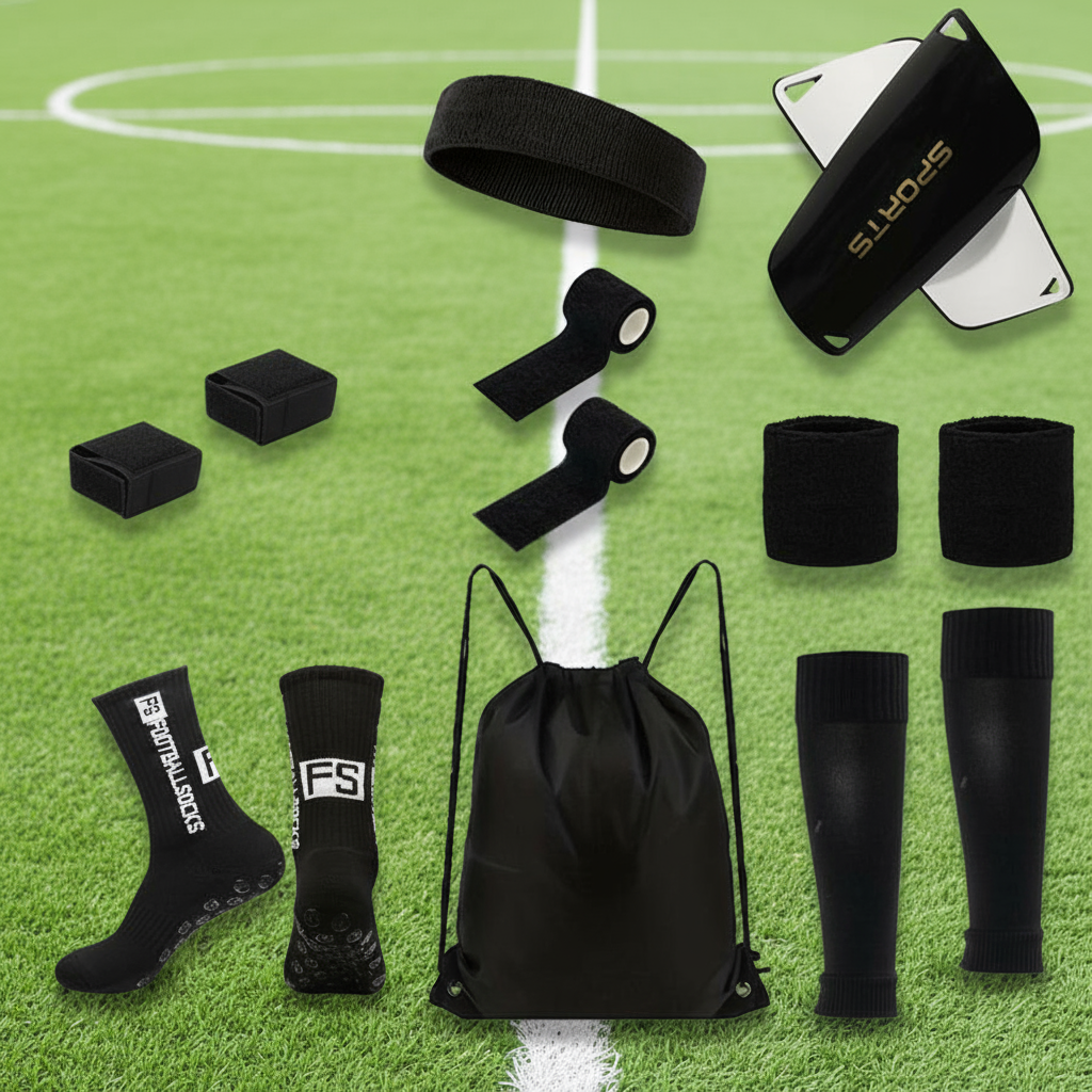 ชุดถุงเท้ากันลื่น 7 ชิ้น พร้อมสายรัด เหมาะสําหรับทั้งผู้ชายและผู้หญิง พร้อมถุงบอลฮู้ดคลุมขาและสายรัด