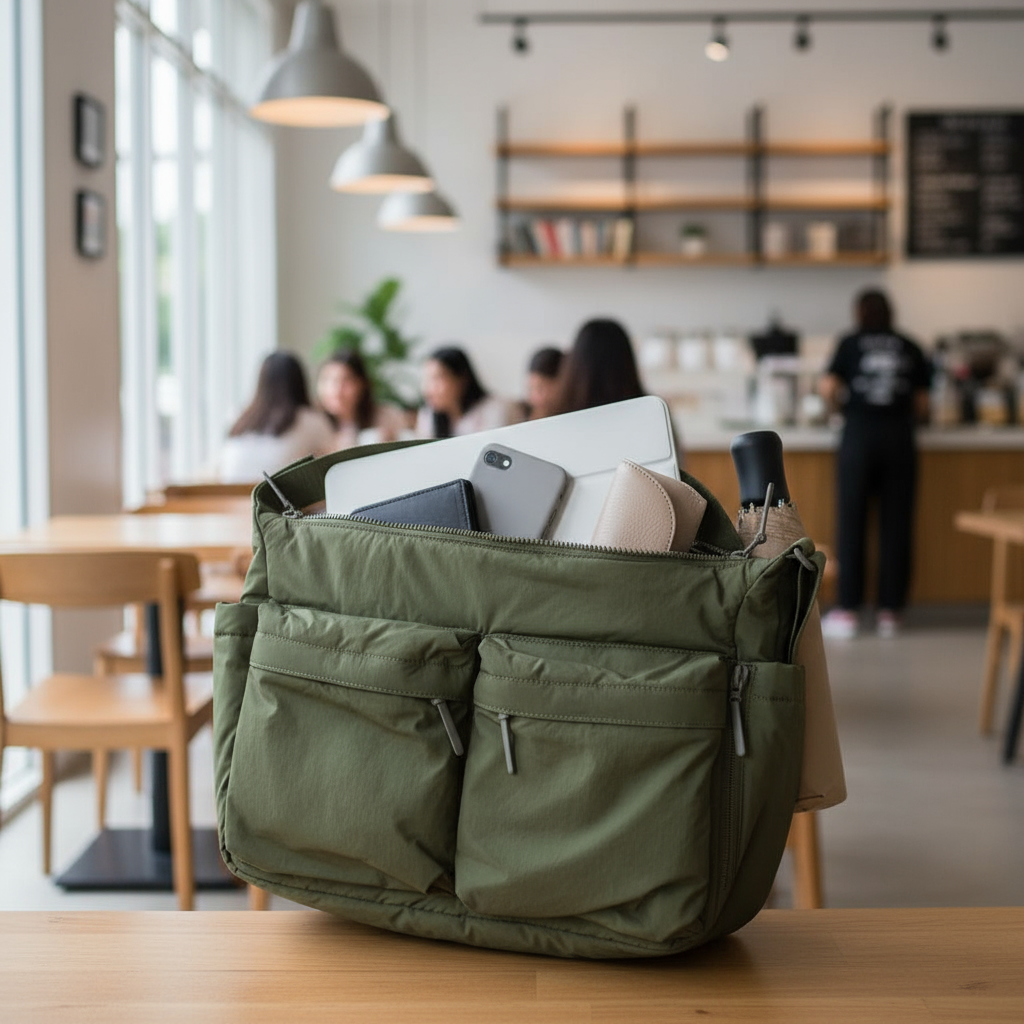 กระเป๋าไหล่ Tawii ความจุขนาดใหญ่สําหรับผู้ชายและผู้หญิง กันน้ํา มีหลายช่องสําหรับใส่แล็ปท็อป