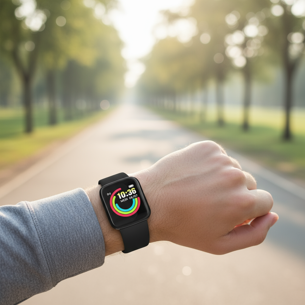 นาฬิกาสมาร์ทวอทช์ Y68 สําหรับเด็กและวัยรุ่น ติดตามการออกกําลังกาย สีดํา ของขวัญวันคริสต์มาสสําหรับเด