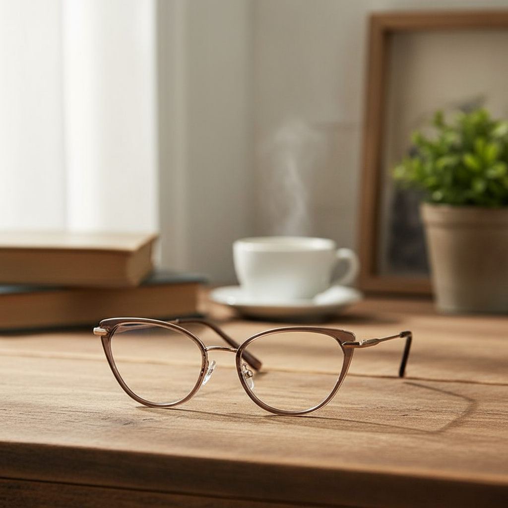 แว่นตาทรงแคทอายสไตล์ย้อนยุค Y2K สําหรับผู้หญิง -0.50 ถึง -6.00 พร้อมกรอบโลหะ ป้องกันแสงสีฟ้า และเปลี