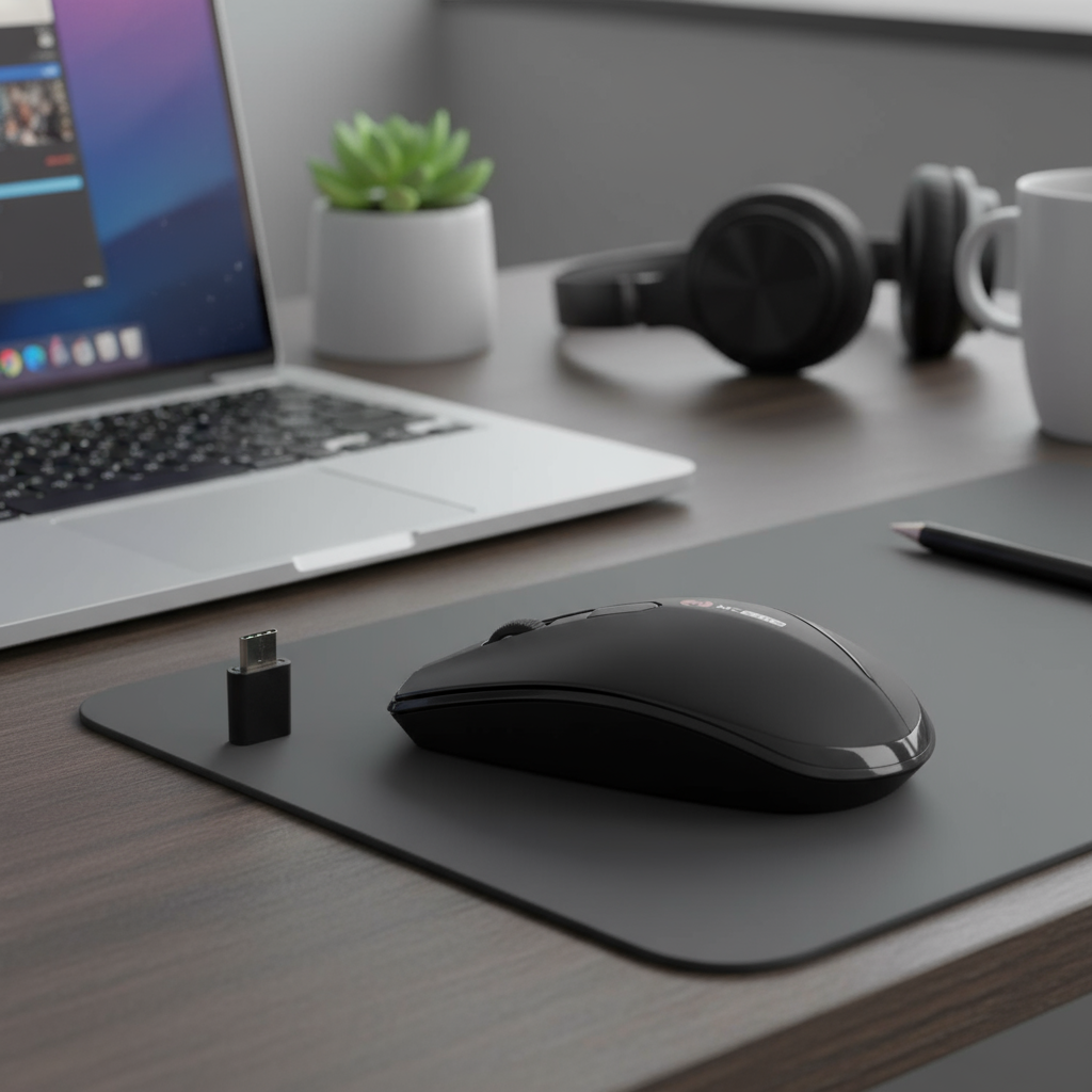 เมาส์ไร้สายออปติคอล MCSaite MC-369AG USB-C / Type-C 1600DPI ปรับความเร็วได้ 3 ระดับ 4 ปุ่ม