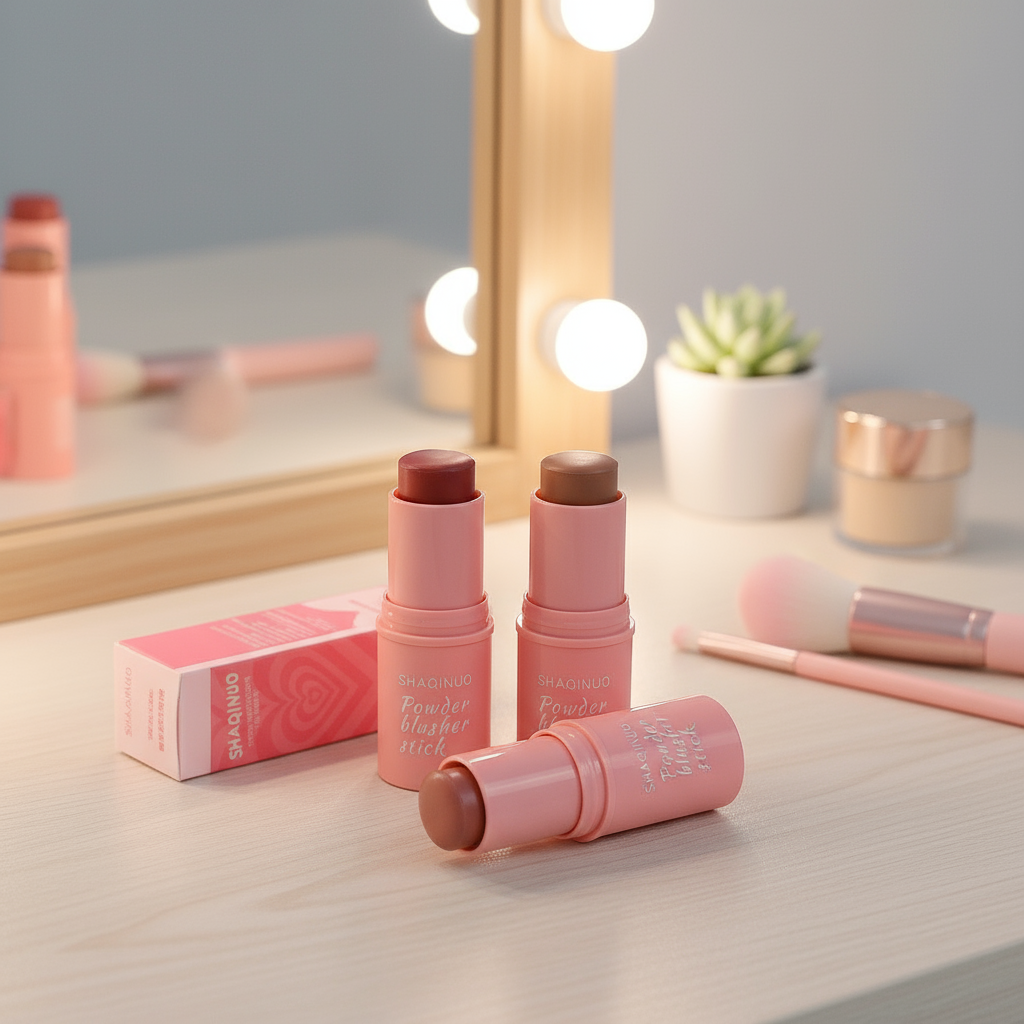 SHAQINUO ครีมบลัชออนอายแชโดว์, เบลนด์นุ่มสําหรับแก้ม, สีสดใสติดทนนาน