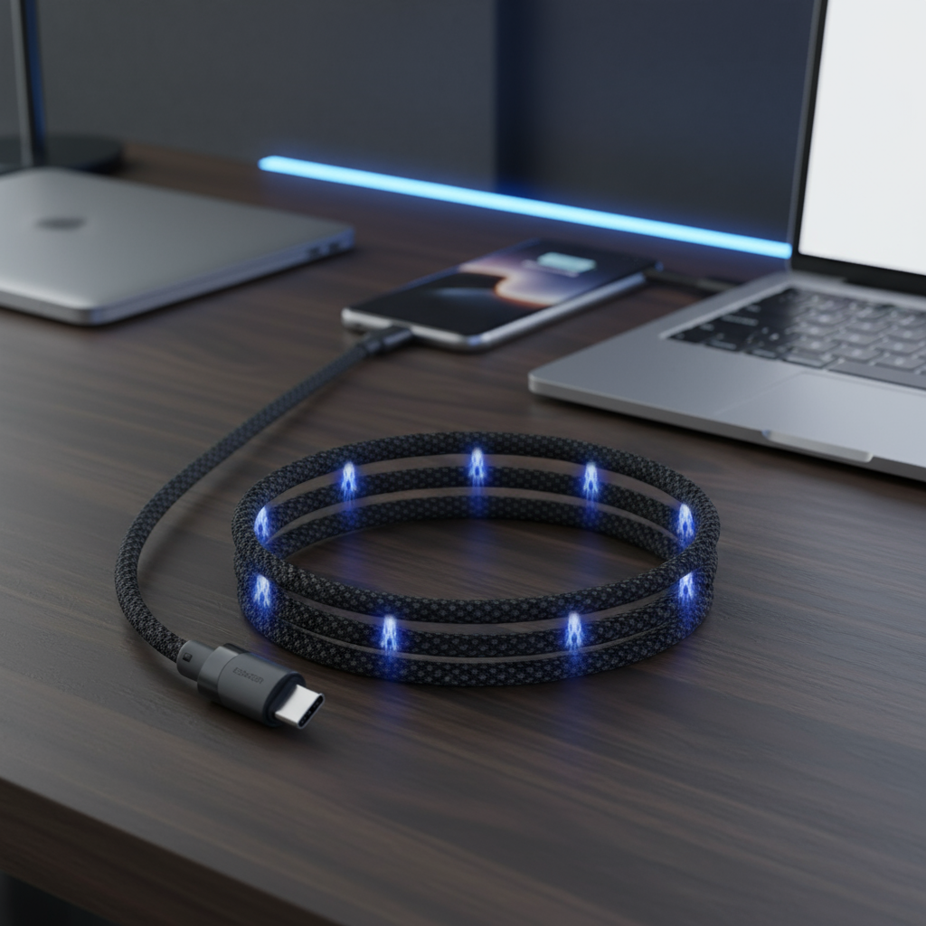 สายชาร์จแม่เหล็ก USB C to C Essager 100W สําหรับ iPhone 15 65W Type C to C สําหรับแล็ปท็อป Samsung