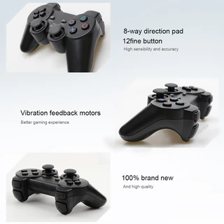 เกมแพดไร้สายสําหรับ Sony PS2/PS1 คอนโทรลเลอร์เกมสําหรับเครื่องเล่น Playstation 2 จอยสติ๊ก USB PC พร้อมฟังก์ชันสั่นกระแทกคู่