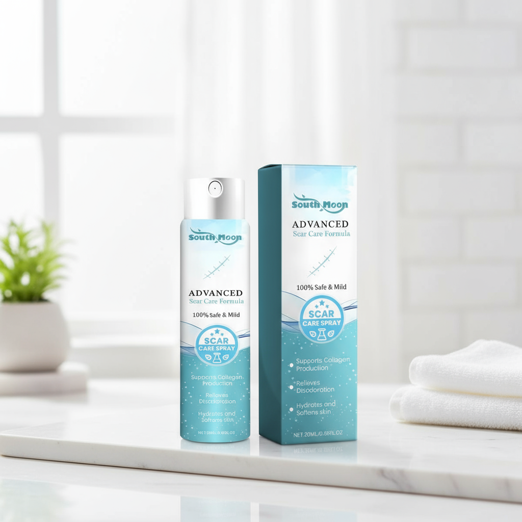 สเปรย์ลบรอยแผลเป็น South Moon - ลดรอยแผลเป็นที่เกิดจากไฟไหม้ แผลผ่าตัด สิว รอยแตกลาย และการซ่อมแซมผิ