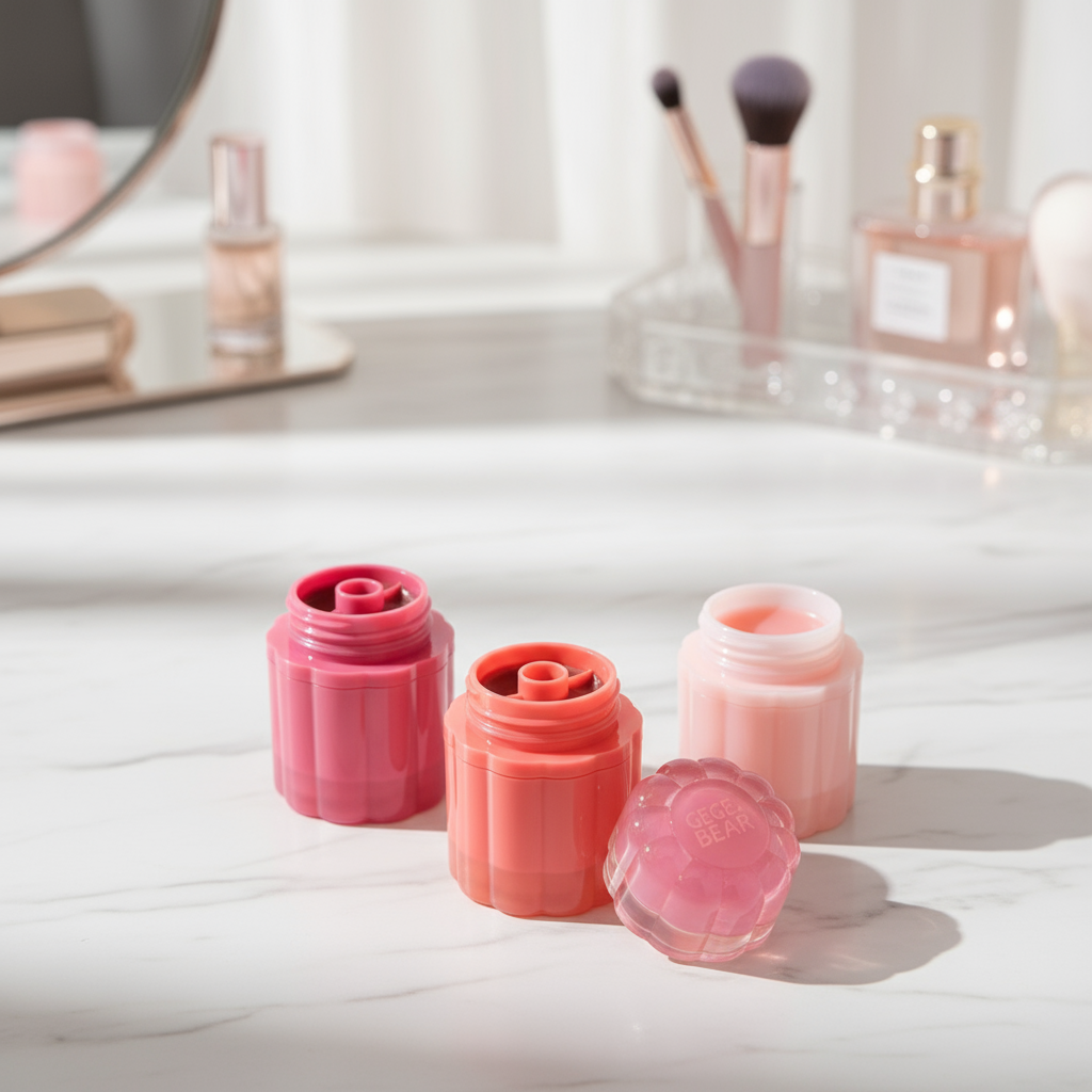 จีจี้แบร์ ดูอัลเชจ โซลิดลิปแยม: วอเตอร์เมลอน แอนด์ แอปเปิ้ล เรด ลิปกลอส ให้ความชุ่มชื้น สี MLBB