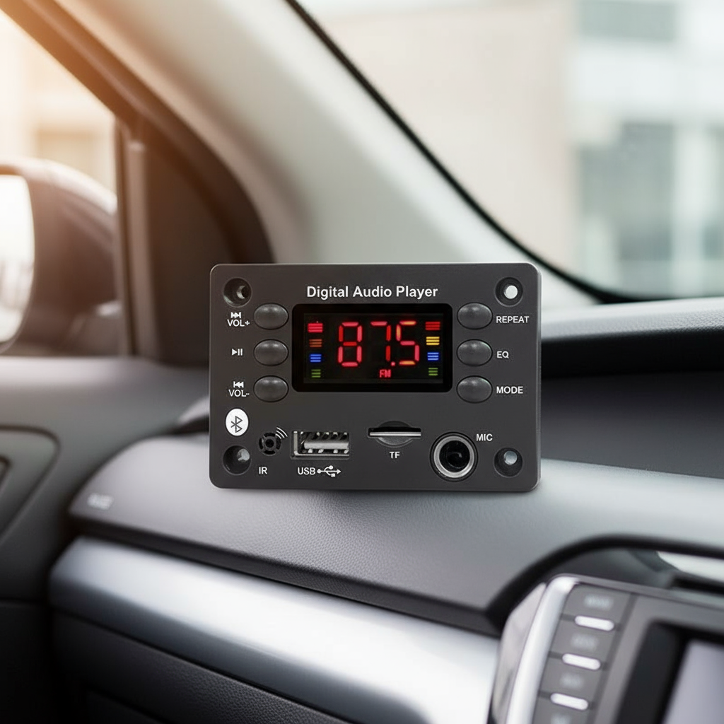 เครื่องเล่น MP3 Bluetooth 5.0 WMA WAV APE DC 5V 12V สําหรับเครื่องเสียงรถยนต์ พร้อมไมโครโฟน USB TF วิทยุ FM ลําโพงเสียง