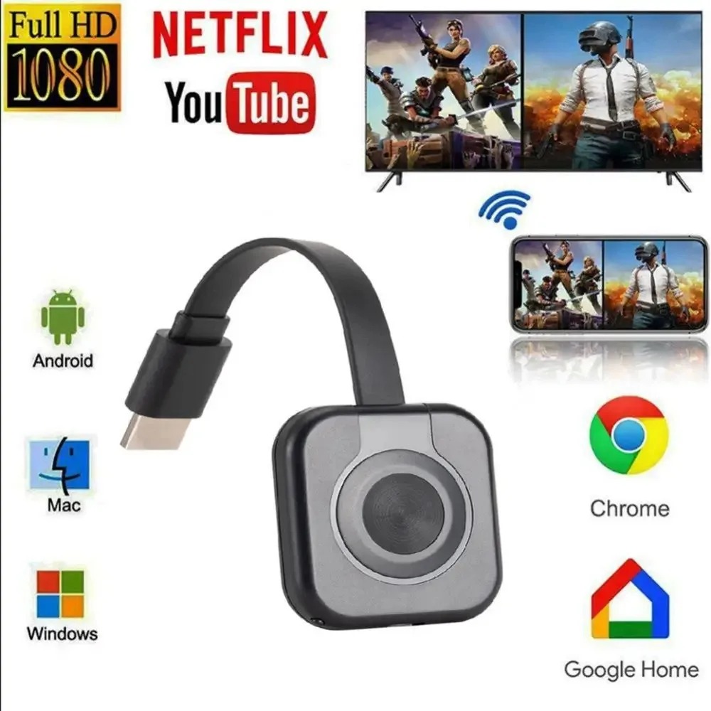 ดองเกิลหน้าจอไร้สาย WiFi แสดงผลบน TV Stick 1080P อะแดปเตอร์วิดีโอ HD สําหรับ MiraScreen รองรับการแชร์หน้าจอ HDMI สําหรับโทรศัพท์ไปยังทีวี