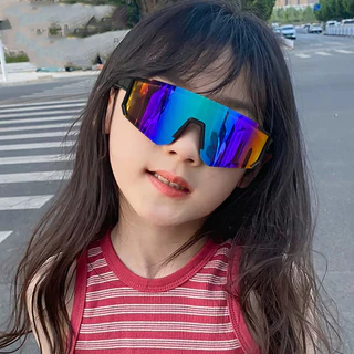 แว่นกันแดดแบบชิ้นเดียวสําหรับเด็กป้องกันรังสียูวีกลางแจ้ง | แว่นตาบังแดดอินเทรนด์สําหรับเด็กผู้ชายผู้หญิงที่รัก