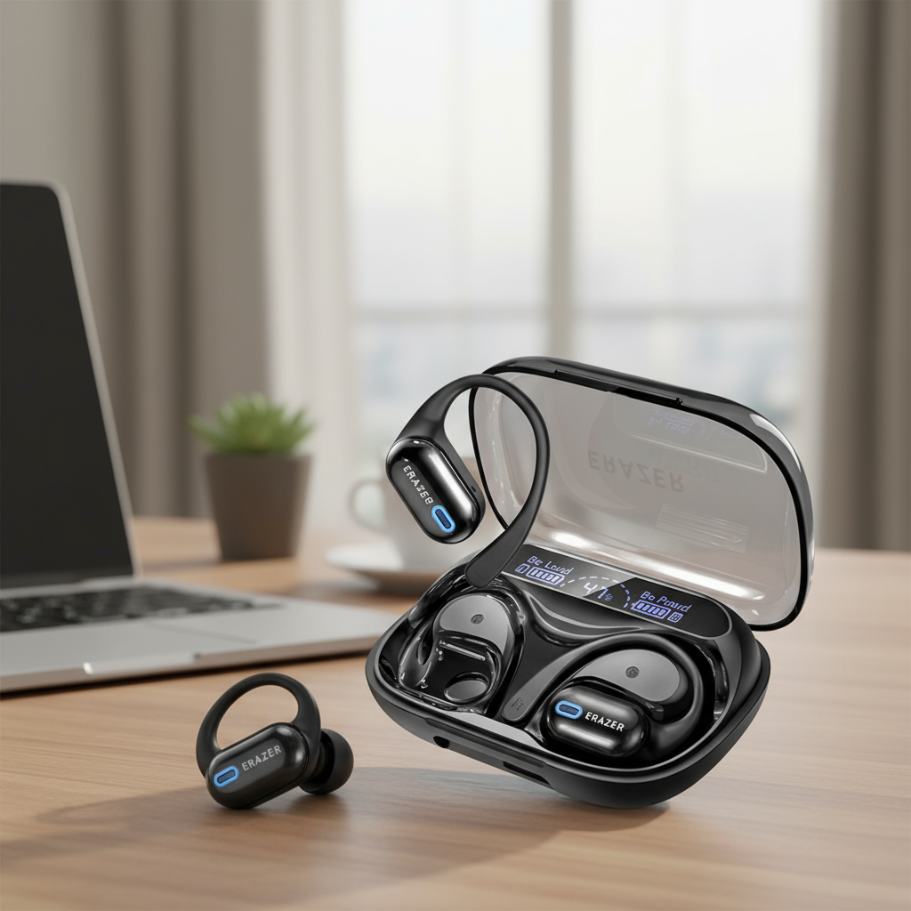 หูฟังบลูทูธ ERAZER XP18 Al OWS พร้อมหน้าจอ LED แบตเตอรี่ใช้งานได้นาน เสียง HIFI คุณภาพสูง