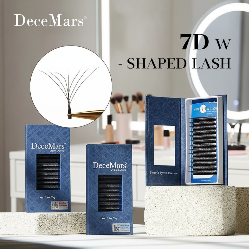 DeceMars 7D - W Form ต่อขนตาแบบวอลลุ่ม (12 แถว/ถาด) ขยายดวงตาให้ดูโดดเด่น