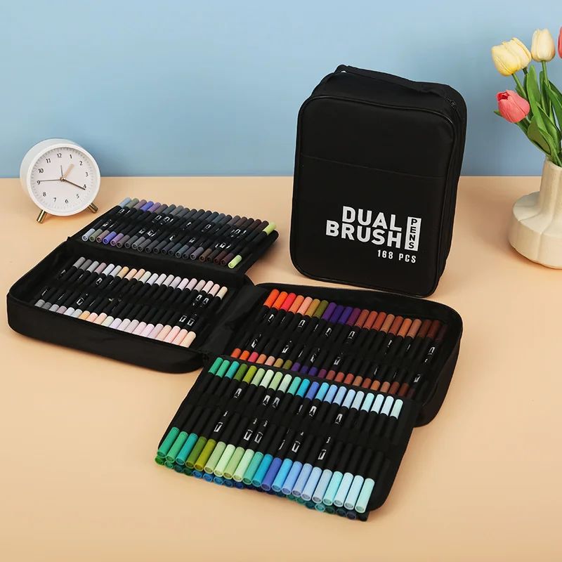 ชุดปากกามาร์กเกอร์แปรงสีน้ํา 120/168 - ปากกาสีแบบ คู่-เคล็ดลับ สําหรับระบายสี, การประดิษฐ์ตัวอักษร, วาดและเขียน - รูปที่ 2