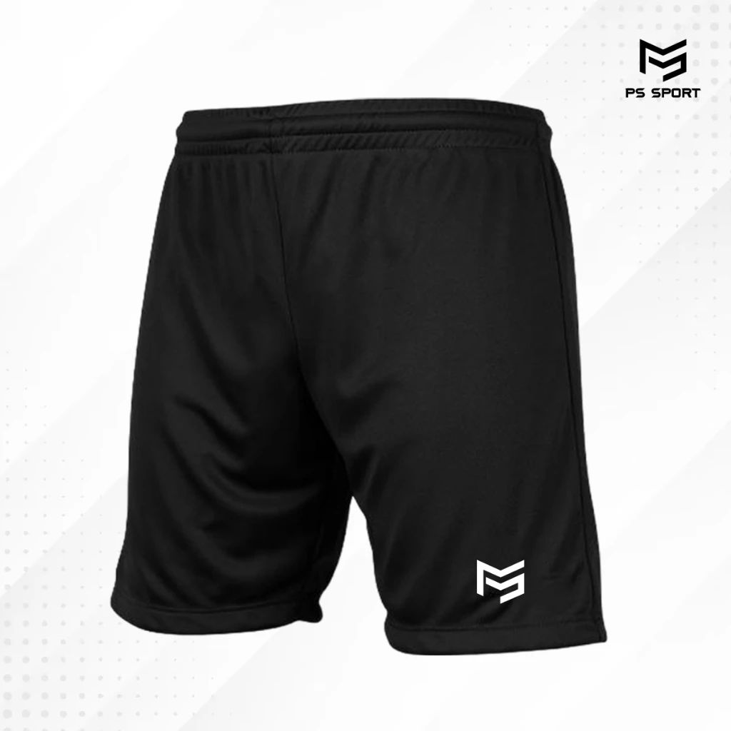 PS SPORT กางเกงฟุตบอล ขาสั้น ผ้าไมโคร ระบายอากาศ ใส่สบาย สีดำ / ขาว ขนาด S-2XL