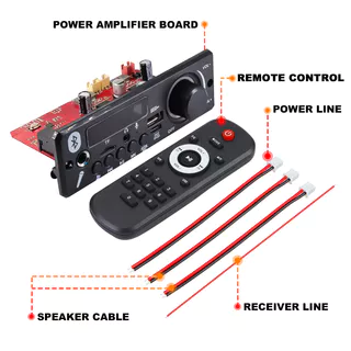 160W เครื่องขยายเสียงบลูทูธ 5.0 MP3 บอร์ดเครื่องเล่นเสียง 12V รถโมดูลวิทยุ FM TF USB Mic
