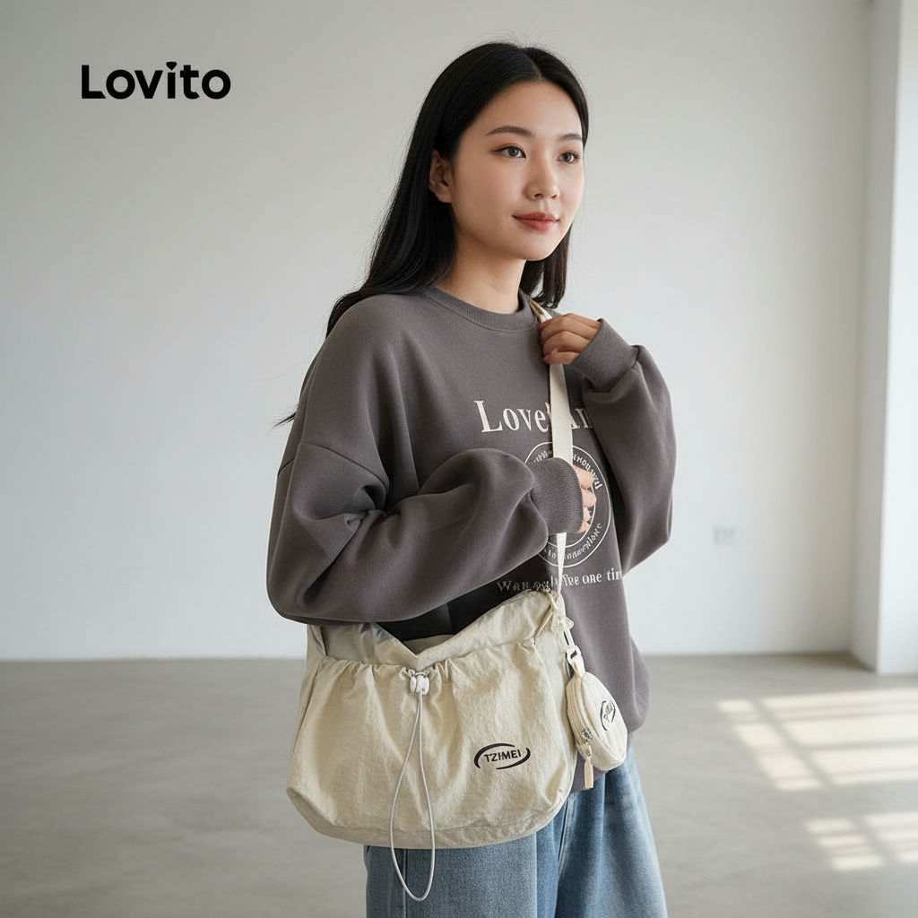 Lovito กระเป๋าถือลําลองสําหรับผู้หญิง มีหลายช่องและกระเป๋า LFA104020