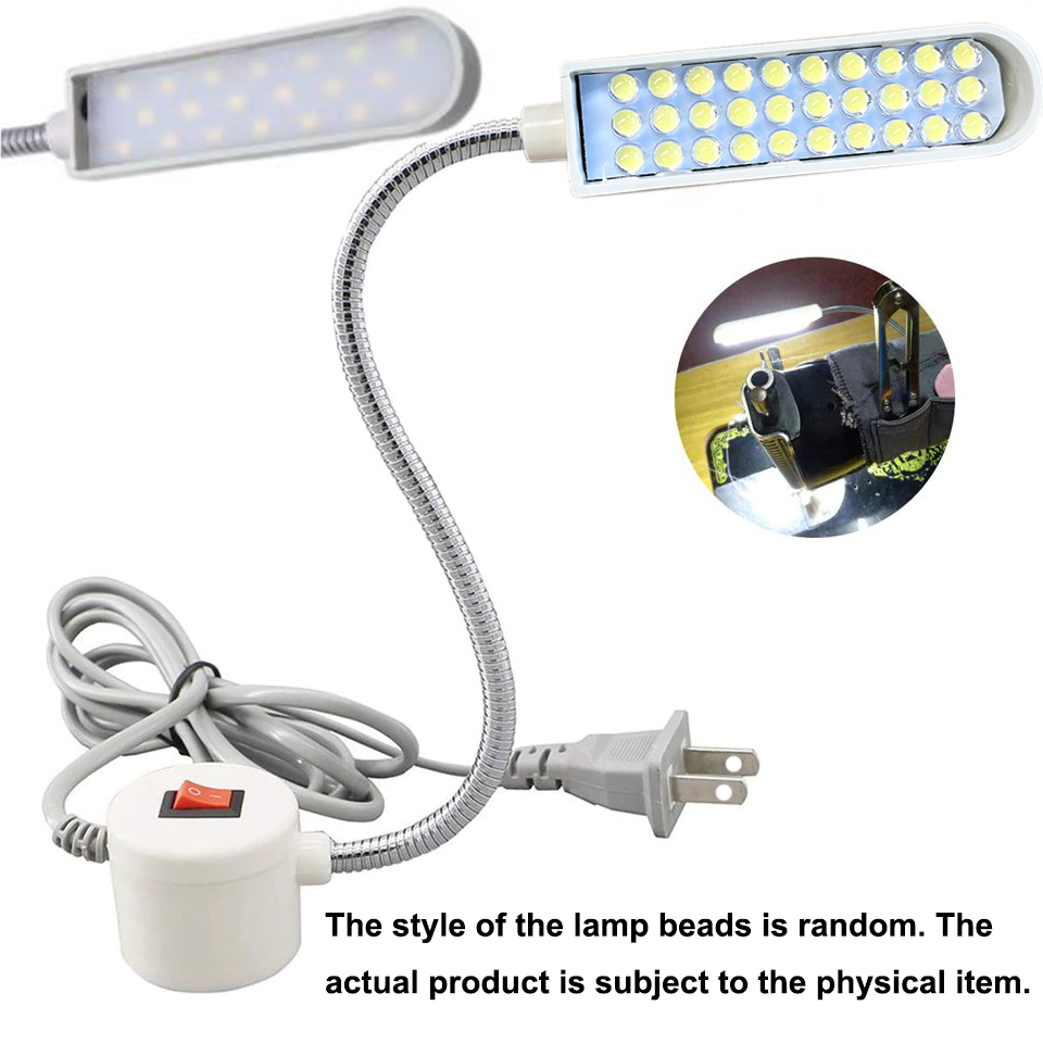 ไฟแบบพกพา 30LED ฐานแม่เหล็กคอห่านแบบยืดหยุ่นสําหรับโคมไฟจักรเย็บผ้าสําหรับเครื่องกลึง Workbench - รูปที่ 3