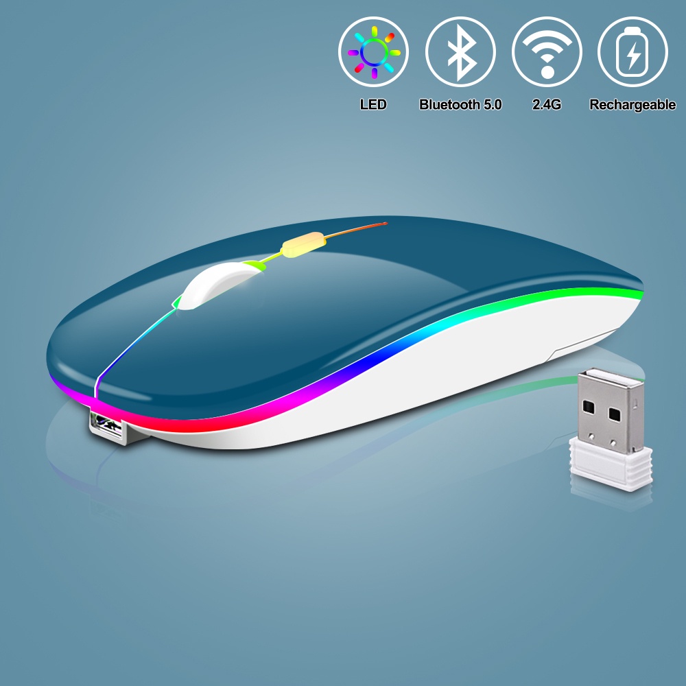 GOOJODOQ เมาส์ไร้สาย บลูทูธ/2.4G ปรับ DPI ได้ ชาร์จไฟได้ สำหรับคอมพิวเตอร์ แท็บเล็ต มือถือ รูปที่ 5