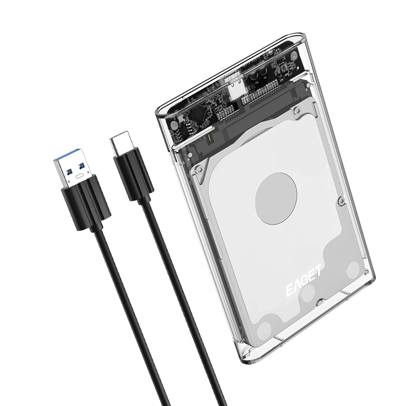 Eaget 2.5" Hard Drive Disk Case Enclosure 6Gbps สําหรับ SSD HDD อินเทอร์เฟซ Type C ภายนอก