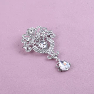 แฟชั่นยุโรปสไตล์ Teardrop เข็มกลัด Rhinestone คริสตัลผู้หญิง Lapel Pin