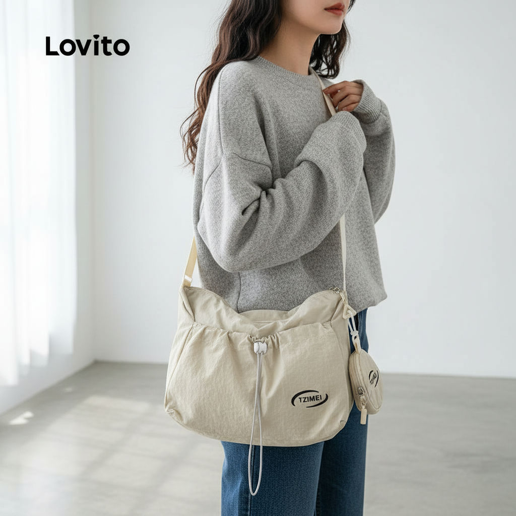 Lovito กระเป๋าถือลําลองสําหรับผู้หญิง มีหลายช่องและกระเป๋า LFA104020