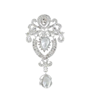 แฟชั่นยุโรปสไตล์ Teardrop เข็มกลัด Rhinestone คริสตัลผู้หญิง Lapel Pin