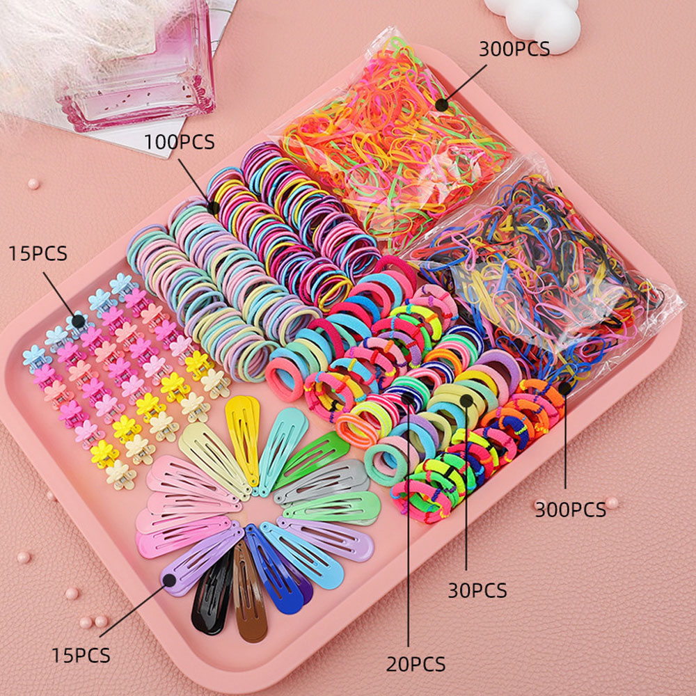 เด็กอุปกรณ์ผมชุดคลิปผมผูกผมหางม้าวงมินิกรงเล็บวงยืดหยุ่นหลายสไตล์780ชิ้น/875ชิ้น - รูปที่ 3