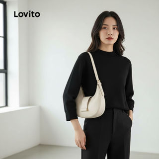 Lovito กระเป๋าครึ่งเสี้ยวจันทร์ ดีไซน์ลําลอง กระเป๋าสะพายข้า…