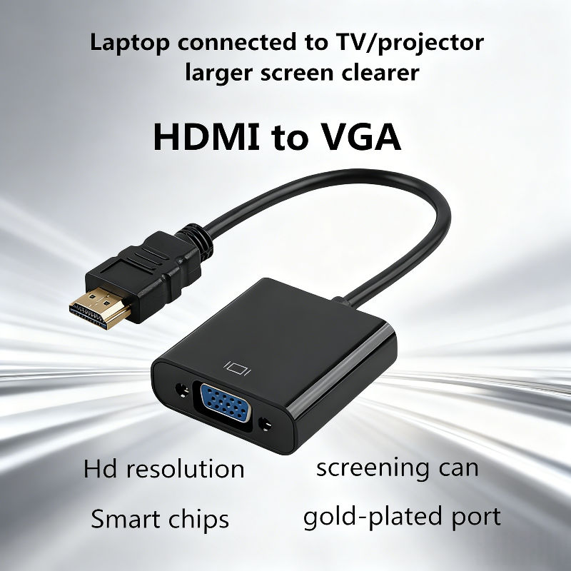 สาย HDMI เป็น VGA 1080P ตัวแปลงเสียงสําหรับพีซี HDTV แล็ปท็อปทีวีโปรเจคเตอร์จอภาพ