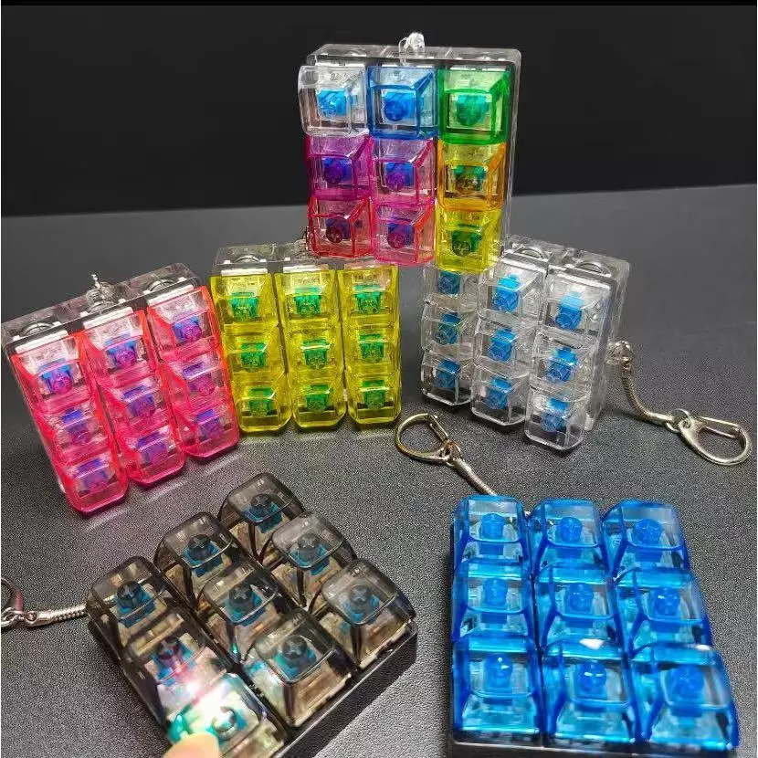 Original Mechanical Keyboard Fidget พวงกุญแจปุ่มความเครียดบรรเทา Clicky ของเล่น ASMR Mechanical Swit