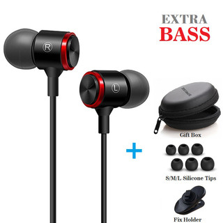 SPRISE Extra Bass หูฟังสเตอริโอโลหะพร้อมหูฟังกรณีเสียงรบกวน Cancelling ชุดหูฟังแบบมีสาย Universal 3.5 มม.หูฟัง
