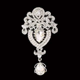 แฟชั่นยุโรปสไตล์ Teardrop เข็มกลัด Rhinestone คริสตัลผู้หญิง Lapel Pin