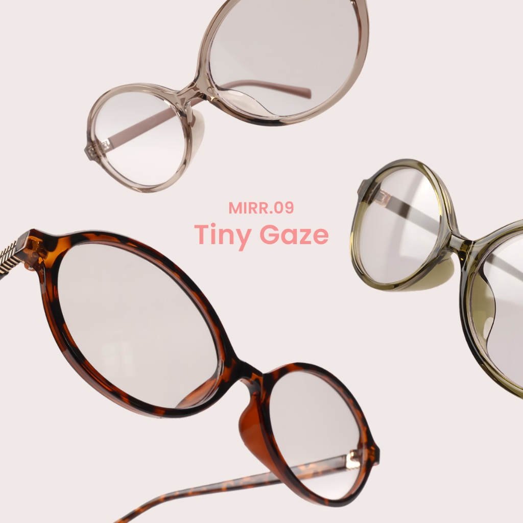 MIRR09 Tiny Gaze Anti Blue Light UV400 แว่นตาป้องกันฟรีสําหรับ Ill Fitting Face Shape อินเทรนด์อเนกประสงค์