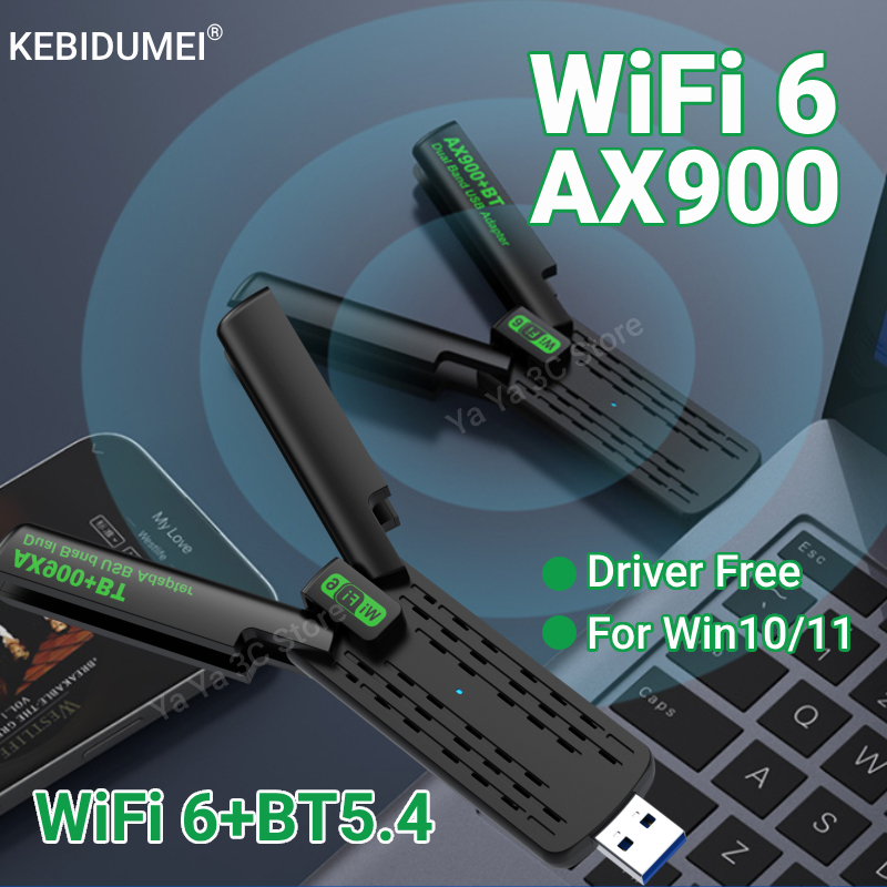 อะแดปเตอร์ Wifi 6 Usb 900Mbps พร้อม Bluetooth 5.4 สําหรับเดสก์ท็อปพีซี