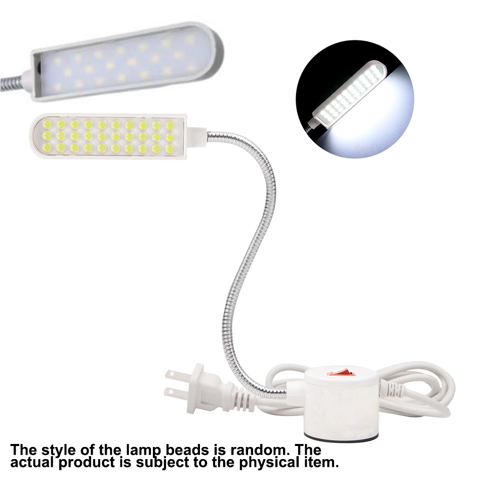 ไฟแบบพกพา 30LED ฐานแม่เหล็กคอห่านแบบยืดหยุ่นสําหรับโคมไฟจักรเย็บผ้าสําหรับเครื่องกลึง Workbench - รูปที่ 4