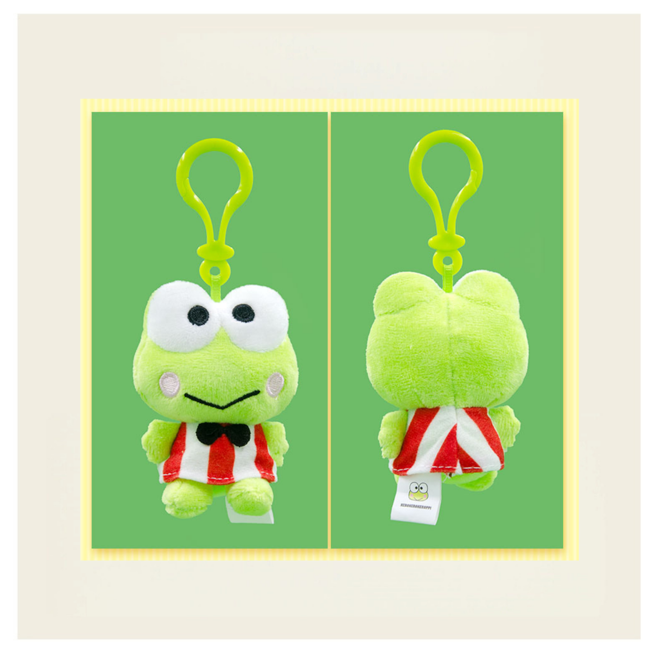 Sanrio Keroppi พวงกุญแจตุ๊กตา,Basic 8 ซม./3.15in Yarn Edition 11 ซม./4.63in จี้กบน่ารัก,กระเป๋าการ์ตูน Charm สําหรับกระเป๋าเป้สะพายหลัง, Kawaii กระเป๋าพวงกุญแจของขวัญสําหรับแฟนและนักสะสม - รูปที่ 6