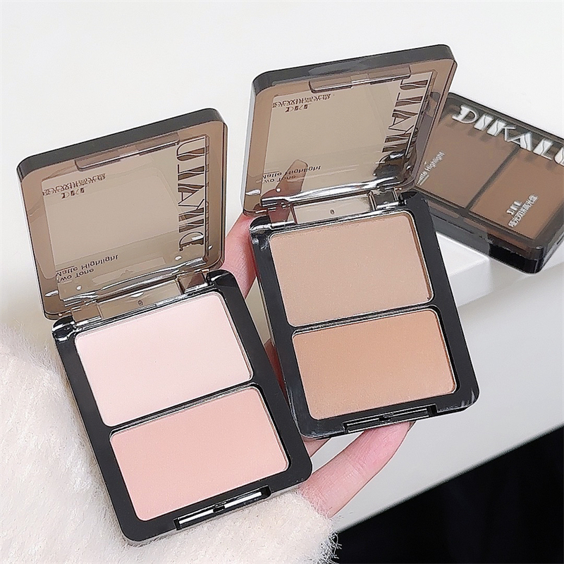 DIKALU ไฮไลท์ & คอนทัวร์ แบบสองเฉดสี - แป้งอัดแข็งเนื้อแมตต์ เพิ่มความสว่างและสโตรก สําหรับใต้ตา หัวตาด้านใน คอนทัวร์จมูก กันเหงื่อ พาเลตต์ออลอินวัน - รูปที่ 4