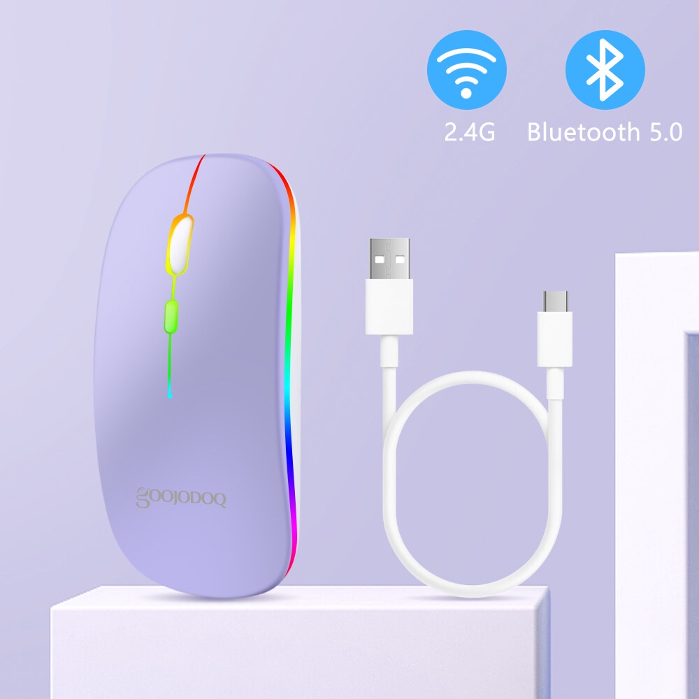 GOOJODOQ เมาส์ไร้สาย 2.4G สีมาการอง ปรับ DPI ได้ พร้อมสายชาร์จ รูปที่ 2