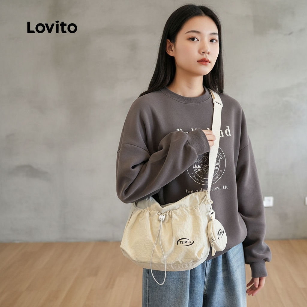 Lovito กระเป๋าถือลําลองสําหรับผู้หญิง มีหลายช่องและกระเป๋า LFA104020