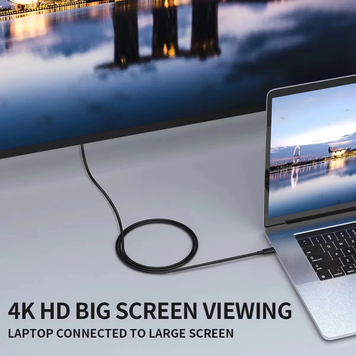 สาย Type C เป็น HDMI 60Hz สายเคเบิลอะแดปเตอร์ความเร็วสูงพิเศษ USB C เป็น HDMI สําหรับสมาร์ทโฟนแท็บเล็ต Pro thumbnail 8