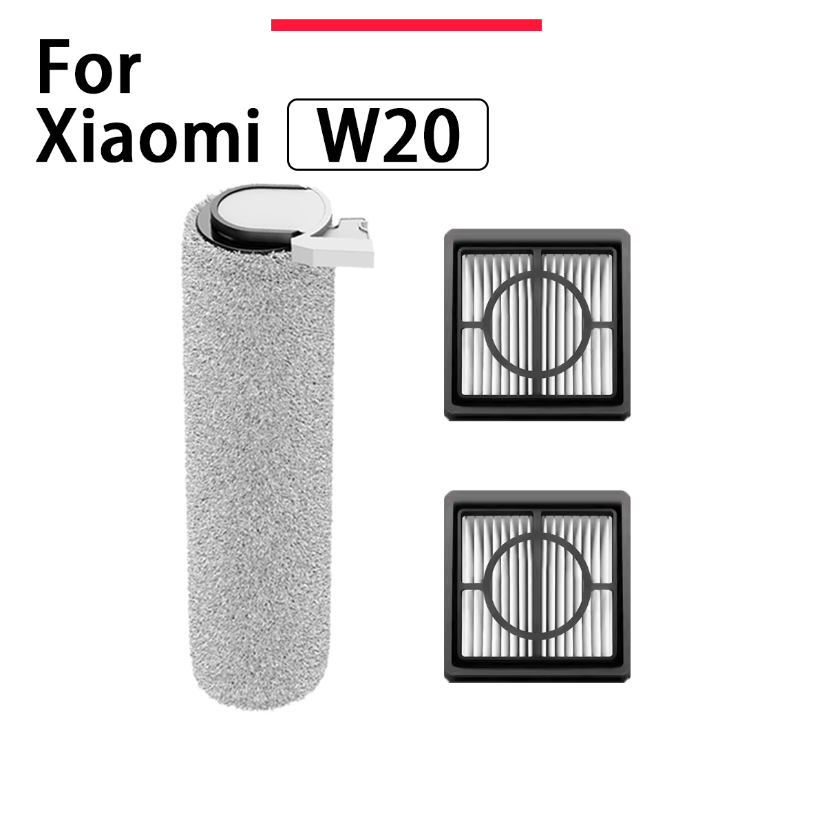 อุปกรณ์เสริมสําหรับเครื่องดูดฝุ่น Xiaomi Truclean W20 ทั้งไส้กรอง HEPA แปรงลูกกลิ้ง