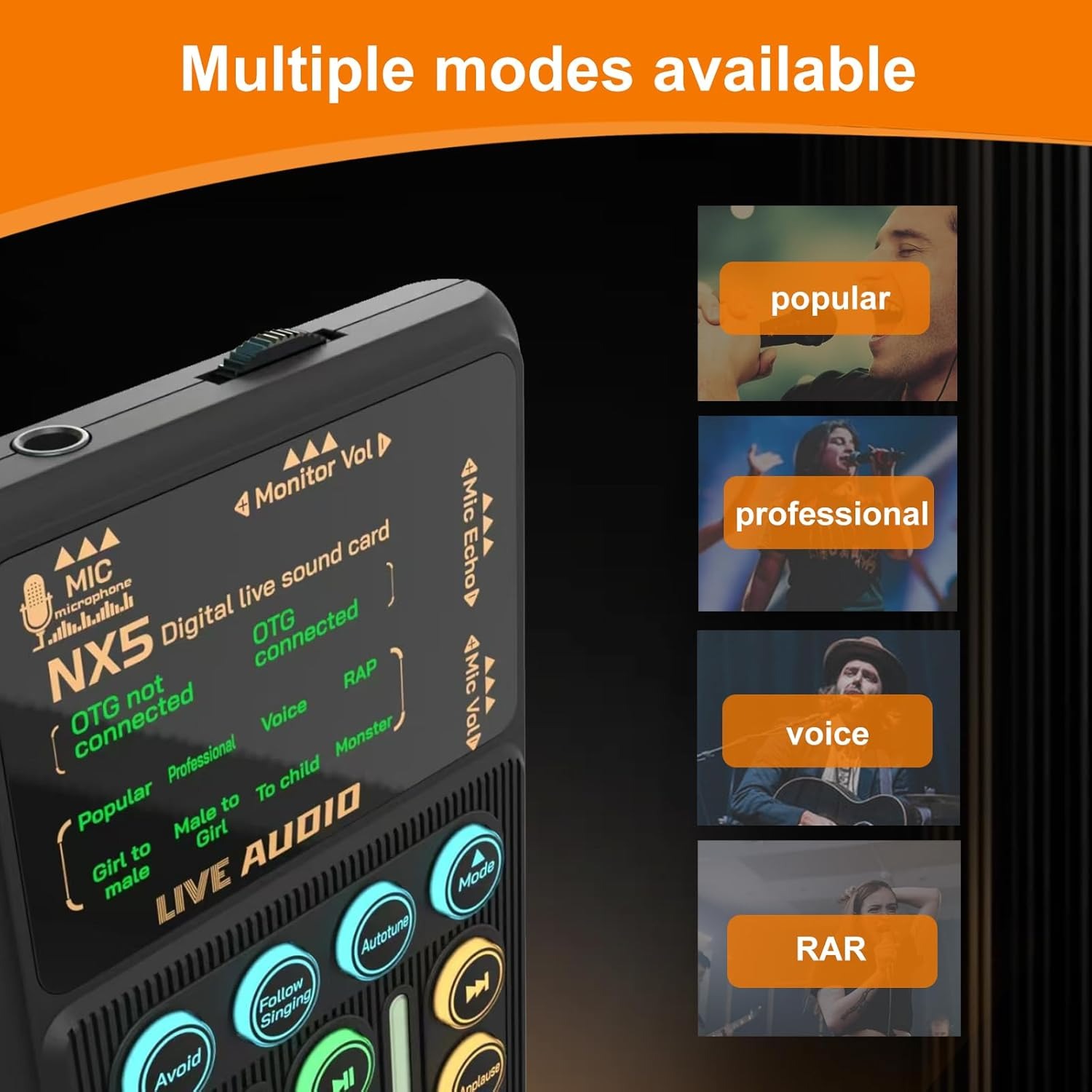 อุปกรณ์พีซีการ์ดเสียงสตรีมมิ่งสดมือถือแบบพกพาพร้อมฟังก์ชั่นเปลี่ยนเสียงเครื่องผสมเสียงแจ็ค ยูเอสบี - รูปที่ 4